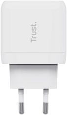 Trust síťový adaptér Maxo, USB-C, 45W, bílá