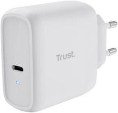 Trust síťový adaptér Maxo, USB-C, 65W, bílá