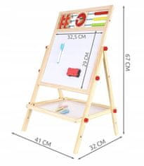 Kruzzel 22472 Multifunkční oboustranná tabule pro děti 42 x 32,5 cm