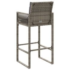 Petromila Zahradní barové stoličky s poduškami 2 ks šedé polyratan