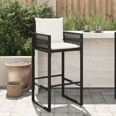 Petromila Zahradní barové stoličky s poduškami 2 ks černé polyratan