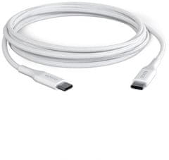 nabíjecí kabel USB-C, opletený, 100W, 2m, bílá