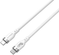 Hyper nabíjecí kabel Silicone USB-C, 240W, 1m, bílá