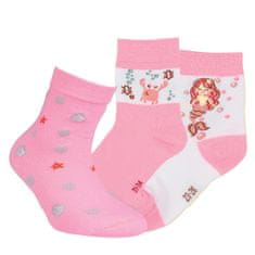 RS dětské bavlněné berevné vzorované ponožky 2087924 3pack, růžová, 23-26