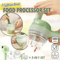 Netscroll 5-dílná kuchyňská souprava na sekání, krájení, loupání a čištění, FoodProcessor