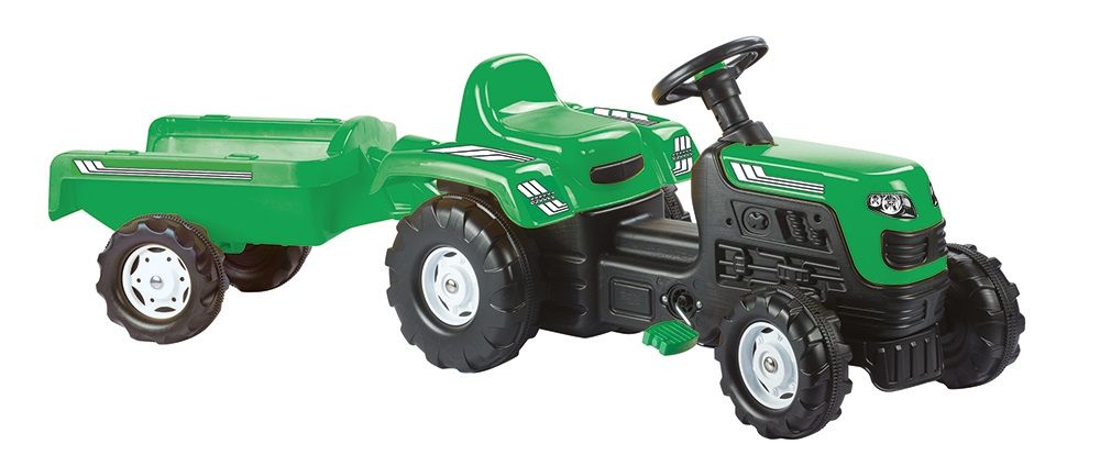 Levně DOLU Šlapací traktor Ranchero s vlečkou, zelený