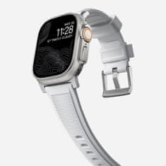 Nomad Rugged Band - Odolný řemínek pro Apple Watch 45 / 49 mm, bílý, stříbrný