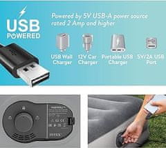 INTEX 64114 Nafukovací postel Mid-Rise Queen s USB pumpou 152x203x30cm