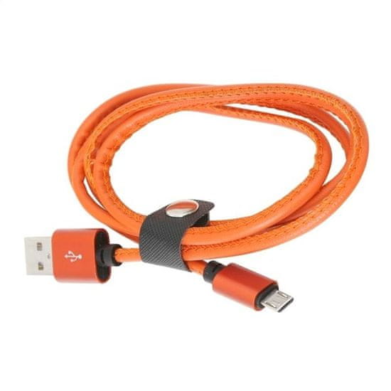 Platinet USB kabel micro kůže 1M 2,4A Orange