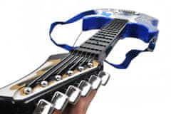 iMex Toys Dětská rocková elektrická kytara na baterie + zesilovač a mikrofon Blue 