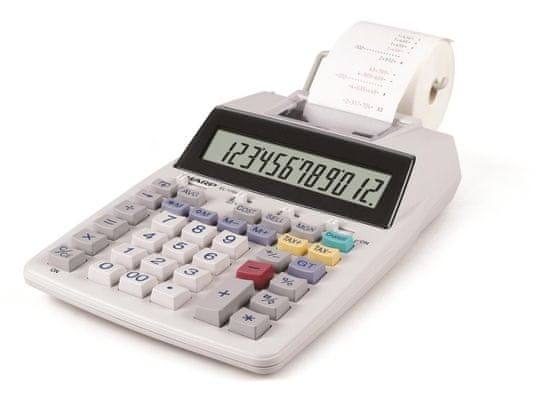 Sharp Kalkulačka s tiskem EL1750V - 12-míst, dvoubarevný tisk, bílá