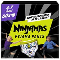 Pampers NINJAMAS Kalhotky plenkové Pyjama Pants Kosmické lodě, 60 ks, 7 let, 17kg-30kg