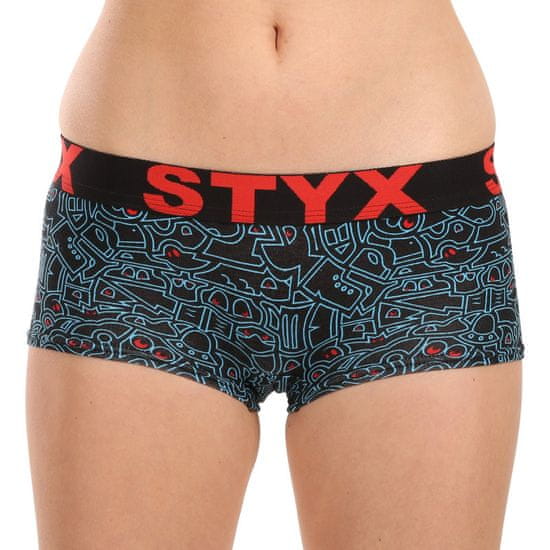 Styx Dámské kalhotky art s nohavičkou doodle (IN1256)