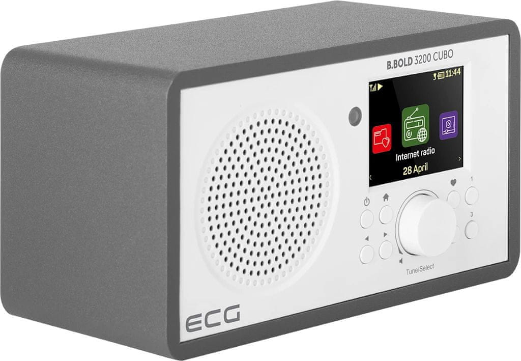  moderní radiopřijímač ecg bbold 3200 cubo krásný design upnp dlna wifi Bluetooth internetové rádio fm tuner skvělý zvuk 