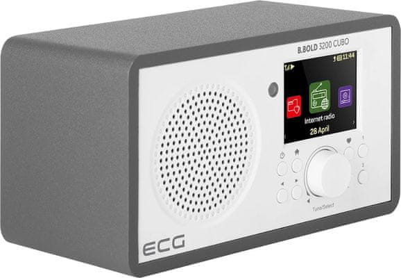  moderní radiopřijímač ecg bbold 3200 cubo krásný design upnp dlna wifi Bluetooth internetové rádio fm tuner skvělý zvuk 