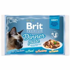 Brit Kapsička Premium Cat Delicate Dinner Plate, filety v omáčce Multi 340g (4x85g)