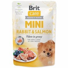 Brit Kapsička Care Mini králík a losos, filety v omáčce 85g