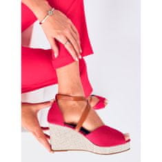 Sandály na podpatku s otevřenou špičkou Červená velikost 41