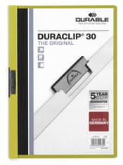 Durable Zakládací desky s klipem Duraclip - A4, kapacita 30 listů, zelené