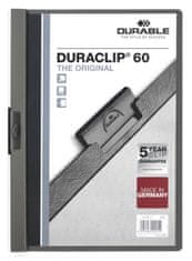 Durable Zakládací desky s klipem Duraclip - A4, kapacita 60 listů, antracitové