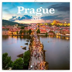 Presco Publishing Poznámkový kalendář Praha 2024, 30 × 30 cm