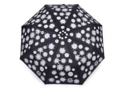 Dámský skládací vystřelovací deštník kouzelný - černá