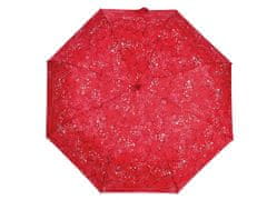 Dámský skládací vystřelovací deštník - červená