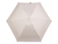 Skládací mini deštník s pevným pouzdrem - béžová světlá