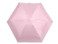 Skládací mini deštník s pevným pouzdrem - pudrová