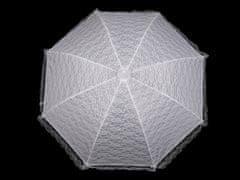 Svatební krajkový vystřelovací deštník - bílá