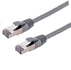 C-Tech kabel patchcord Cat6a, S/FTP, 0.5m, šedá