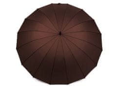 Velký rodinný deštník s dřevěnou rukojetí - hnědá