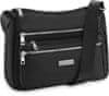 ZAGATTO Dámská černá taška přes rameno, módní taška pro každodenní nošení, spousta kapes, vnitřní kapsa na zip na drobnosti, zapínání na pevný zip, 29x24x10 / ZG813