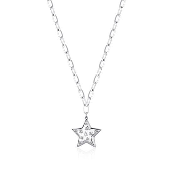 S'Agapõ Ocelový náhrdelník Hvězda s krystaly Stellar SSE02