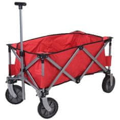 ProGarden Plážový vozík skládací 75 cm červená