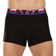 Styx 3PACK pánské boxerky sportovní guma černé trikolóra (3G1960) - velikost L