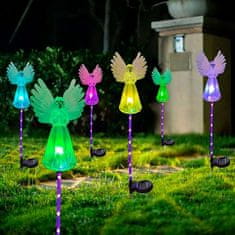 Netscroll Solární svítidlo ve tvaru anděla, zahradní solární svítidlo, které oživí vaši zahradu, stezku nebo terasu, barevné solární světlo je vodotěsné, poskytuje 8-10 hodin světla, automatické zapínání,Angels