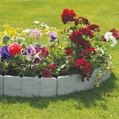 HOME & MARKER® Plastový Zahradní obrubník ve tvaru kamene, Obruby do zahrady v imitaci kamene, Zahradnický obrubník (10ks) | MINIFENCE