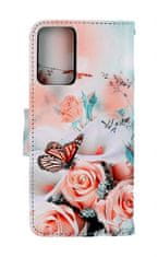 TopQ Pouzdro Xiaomi Redmi Note 12S knížkové Růže s motýlem 107426