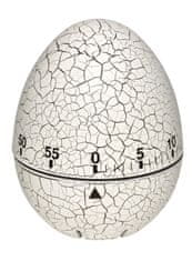 TFA 38.1033.02 EI Kuchyňský časovač ve tvaru vajíčka, bílý, imitace popraskaný povrch