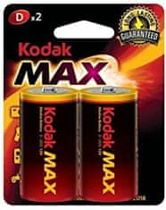 Kodak Alkaline Max alkalické baterie D 1,5V 2ks 887930952841