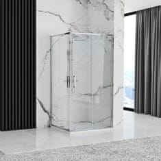 BPS-koupelny Obdélníkový sprchový kout REA PUNTO 80x100 cm, chrom se sprchovou vaničkou Savoy černá