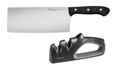 Wüsthof 1125060204 GOURMET 2-dílná sada - čínský kuchařský nůž, bruska
