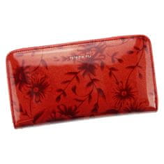 Patricia Piu Luxusní dámská kožená peněženka Esma flower, červená