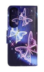 TopQ Pouzdro Honor 90 Lite 5G knížkové Modré s motýlky 107381