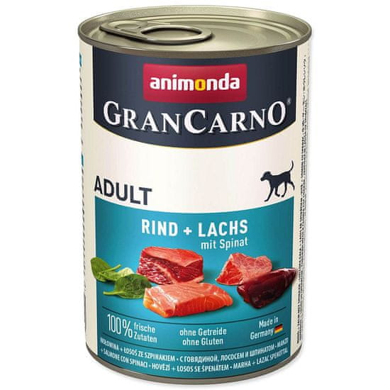 Animonda Konzerva Gran Carno Adult hovězí a losos se špenátem 400g