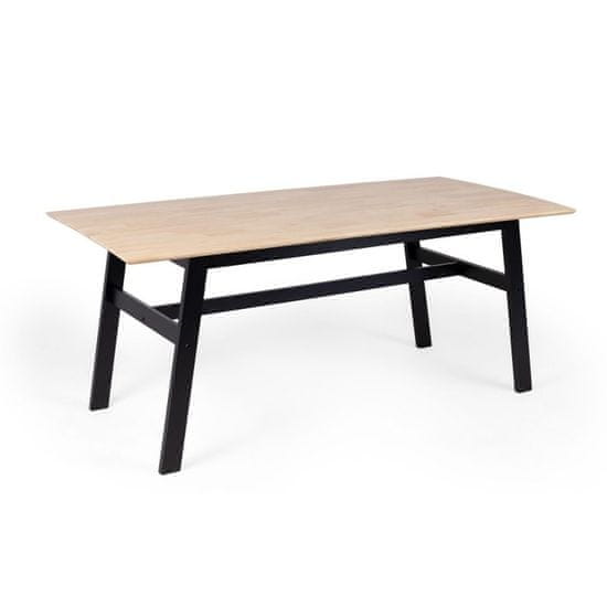 Lectus Jídelní kaučukový stůl Lingo obdélníkový hnědý/černý
