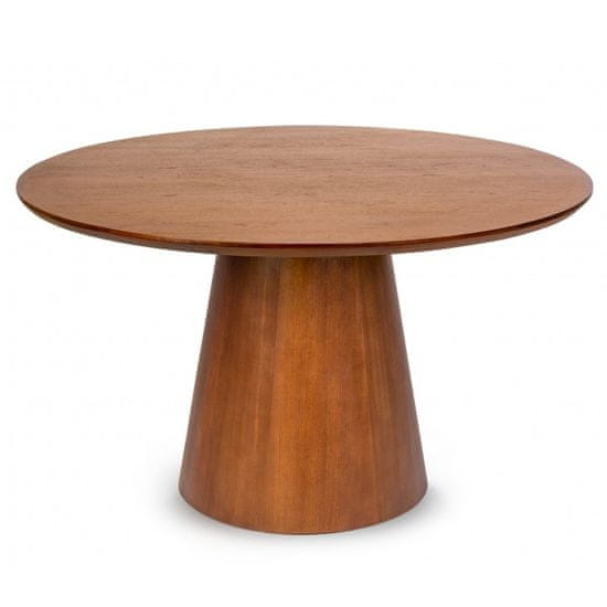 Lectus Jídelní stůl Fungo 130 cm kulatý teakové dřevo/tmavě hnědý