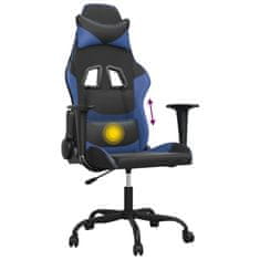 Vidaxl Masážní herní židle černá a modrá umělá kůže