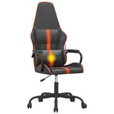 Vidaxl Masážní herní židle oranžová a černá umělá kůže